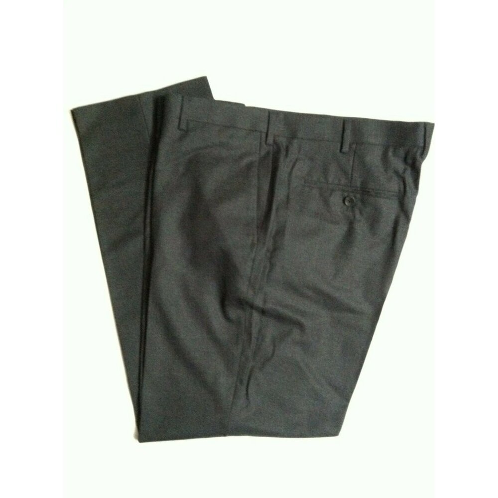 $225.00 J.CREW MENS NEW CHARCOAL 100%WOOL DRESS PANTS FLAT FRONT SIZE:38/32